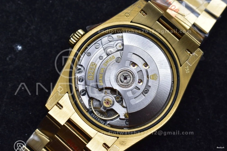Diamond 904L QF with on vr3255 Dial (Gain Bracelet V5 YG Gold 36 Best Weight) DayDate Edition Steel President Stick 0425